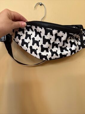 Black & White Dog Silhouette Waist Bag